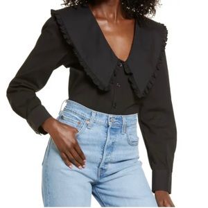 NWT Wayf Tops | Wayf Esther Oversized Collared Button Down Blouse - M